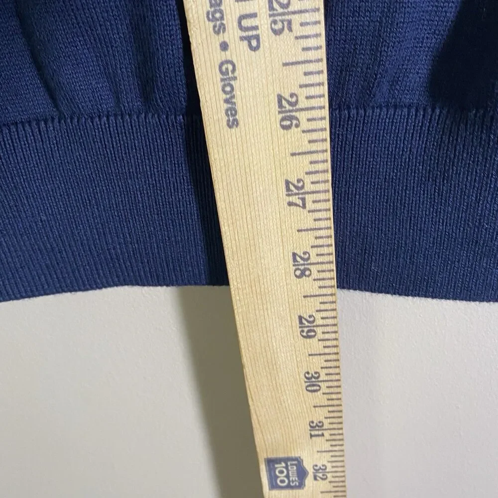 Lacoste Cotton Knit Sweater Vest Navy V-Neck Sleeveless Men’s Size 6 XL - Picture 7 of 10